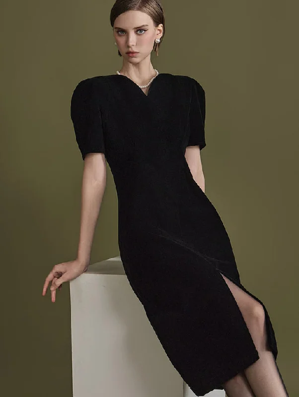 D4845 Velvet Heart Neck Dress Tunics Vintage classic
