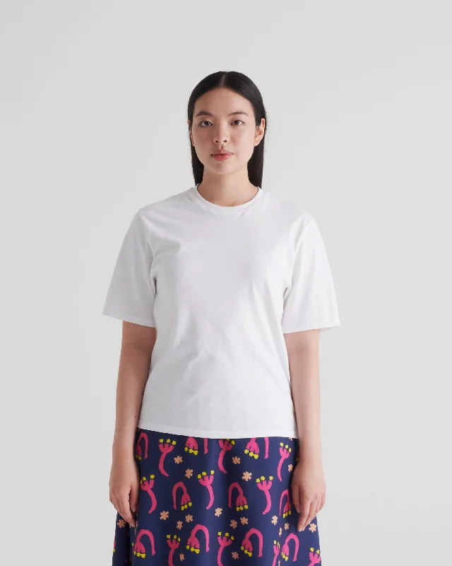 Calla T-Shirt Cotone White-- Zippered Front Buttoned Front Snap Front