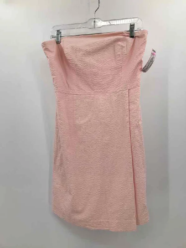 Pre-Owned Vineyard Vines Pink Size 8 Seersucker Short Strapless Dress Tunics Spring floral