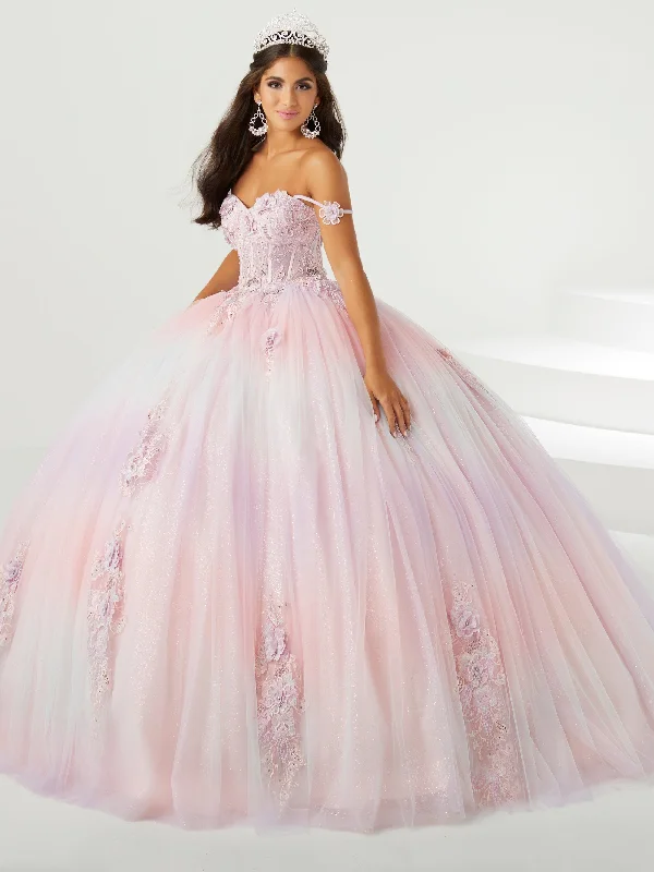 Lace Sheer Corset Quinceanera Dress by Fiesta Gowns 56469 Tunics Short Trendy