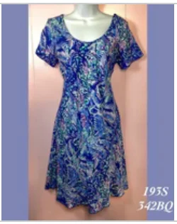 193SX - 342BQ , Cap sleeved bias cut dress Tunics Cozy soft