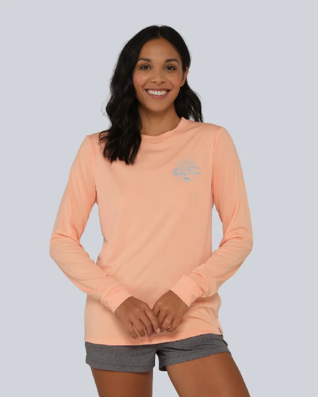 Sun Rays L/S Sun Shirt - Apricot UPF 50+-- Graphic T-Shirt Round Neck Polyester