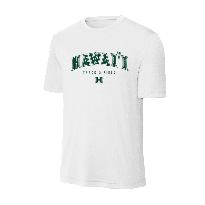 Hawaii - NCAA Women's Track & Field : Ruby Brook - Activewear T-Shirt-- Mesh Canvas Denim Hawaii - NCAA Women's Track & Field : Ruby Brook - Activewear T-Shirt-- Mesh Canvas Denim