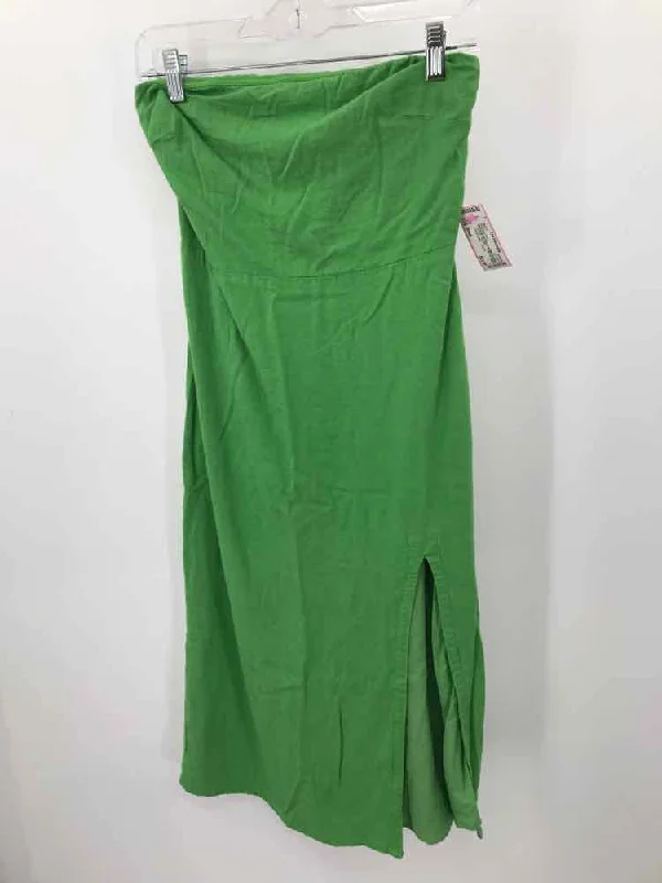 Pre-Owned SNDYS Green Size Small Midi Strapless Dress Tunics Trendy modern
