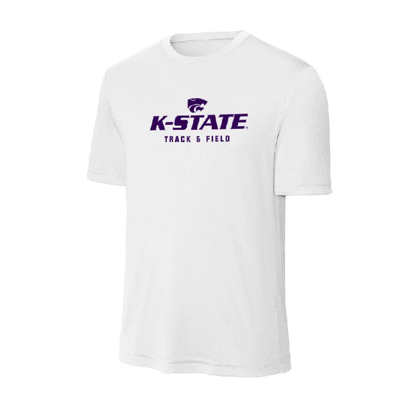 Kansas State - NCAA Women's Track & Field : Shalysa Wray - Activewear T-Shirt-- Knit Fabric Woven Fabric Fleece Fabric Kansas State - NCAA Women's Track & Field : Shalysa Wray - Activewear T-Shirt-- Knit Fabric Woven Fabric Fleece Fabric