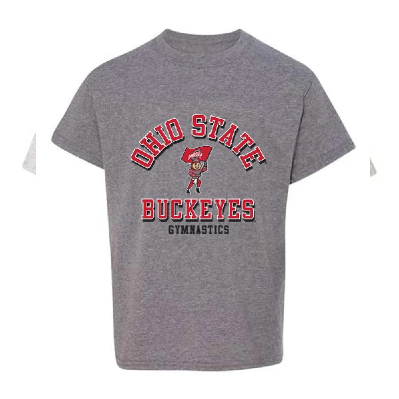 Ohio State - NCAA Women's Gymnastics : Maisyn Rader - Youth T-Shirt-- Nylon Fabric Polyester Fabric Spandex Fabric Ohio State - NCAA Women's Gymnastics : Maisyn Rader - Youth T-Shirt-- Nylon Fabric Polyester Fabric Spandex Fabric