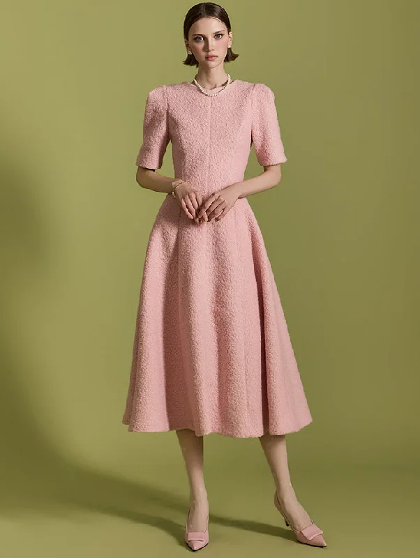 D5155 Bouclé Dress Tunics Office stylish