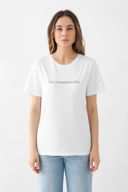 Dawn Denim T-Shirt White-- Seamless Knitted Crochet