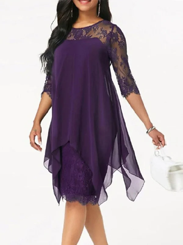 Sheath/Column Jewel Neck Knee-Length Mother of the Bride Dresses Tunics Practical durable Sheath/Column Jewel Neck Knee-Length Mother of the Bride Dresses Tunics Practical durable