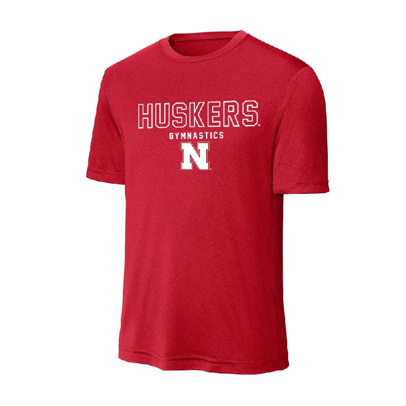 Nebraska - NCAA Women's Gymnastics : Lauren Hollifield - Activewear T-Shirt-- Layered Multi-layer Single Layer Nebraska - NCAA Women's Gymnastics : Lauren Hollifield - Activewear T-Shirt-- Layered Multi-layer Single Layer
