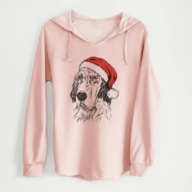 Santa Hutch the English Setter - Cali Wave Hooded Sweatshirt Hoodie Dress Longline Feminine Santa Hutch the English Setter - Cali Wave Hooded Sweatshirt Hoodie Dress Longline Feminine