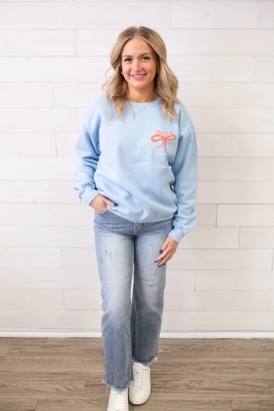 You Are So Loved Sweatshirt-Blue Hoodie with Ribbed Hem Stretchable Secure