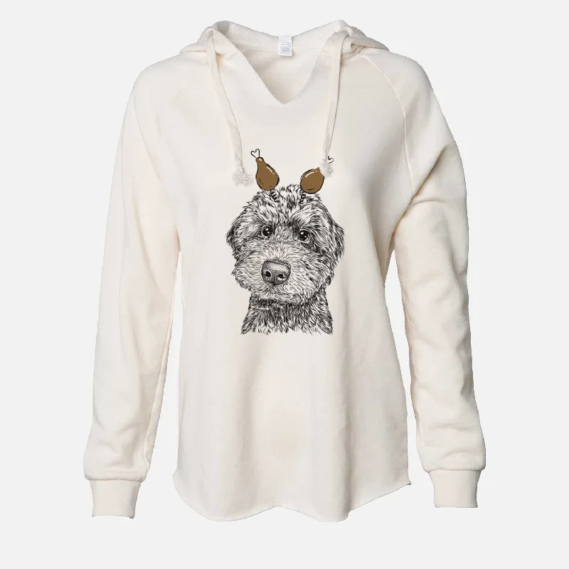 Thanksgiving Bowser the Whoodle - Cali Wave Hooded Sweatshirt Hoodie with Slit Hem Functional Movement