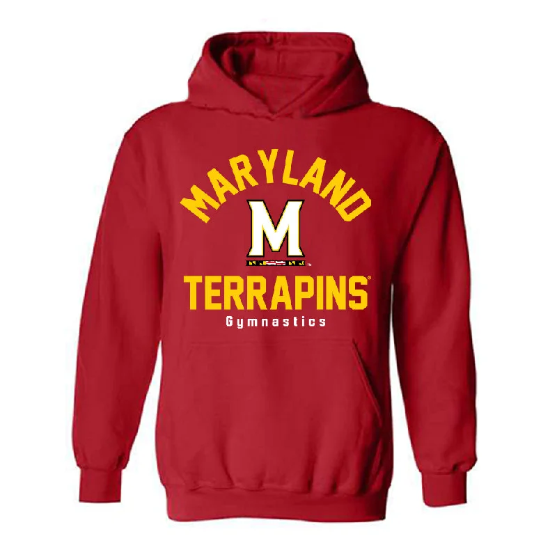 Maryland - NCAA Women's Gymnastics : Natalie Martin - Classic Shersey Hooded Sweatshirt Hoodie with Ribbed Neckline Snug Warm Maryland - NCAA Women's Gymnastics : Natalie Martin - Classic Shersey Hooded Sweatshirt Hoodie with Ribbed Neckline Snug Warm