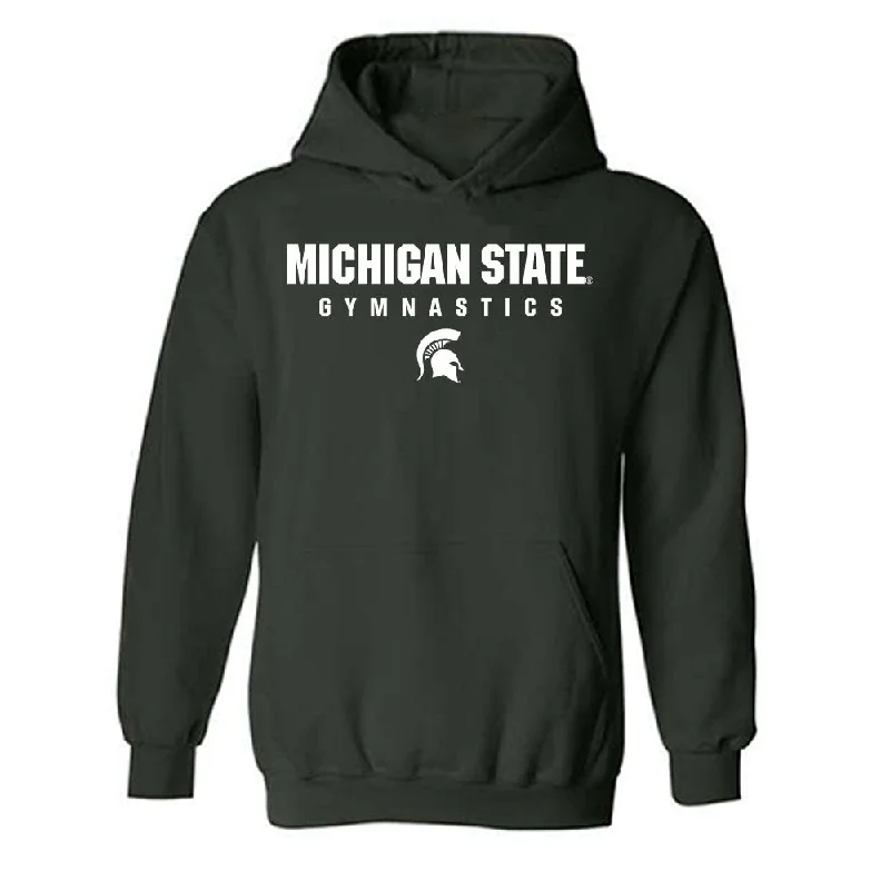 Michigan State - NCAA Women's Gymnastics : Gabrielle Stephen - Classic Shersey Hooded Sweatshirt Hoodie with Lace Feminine Delicate Michigan State - NCAA Women's Gymnastics : Gabrielle Stephen - Classic Shersey Hooded Sweatshirt Hoodie with Lace Feminine Delicate