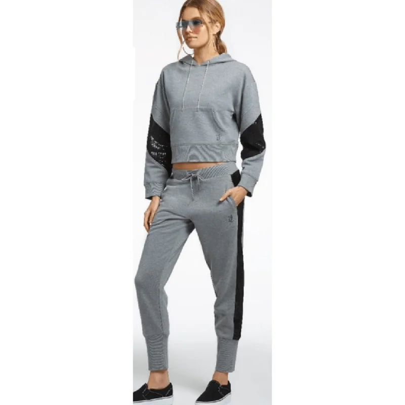Crop Cotton Blend Fleece Hoodie in light grey Hoodie with Drawcord Adjustable Secure Crop Cotton Blend Fleece Hoodie in light grey Hoodie with Drawcord Adjustable Secure