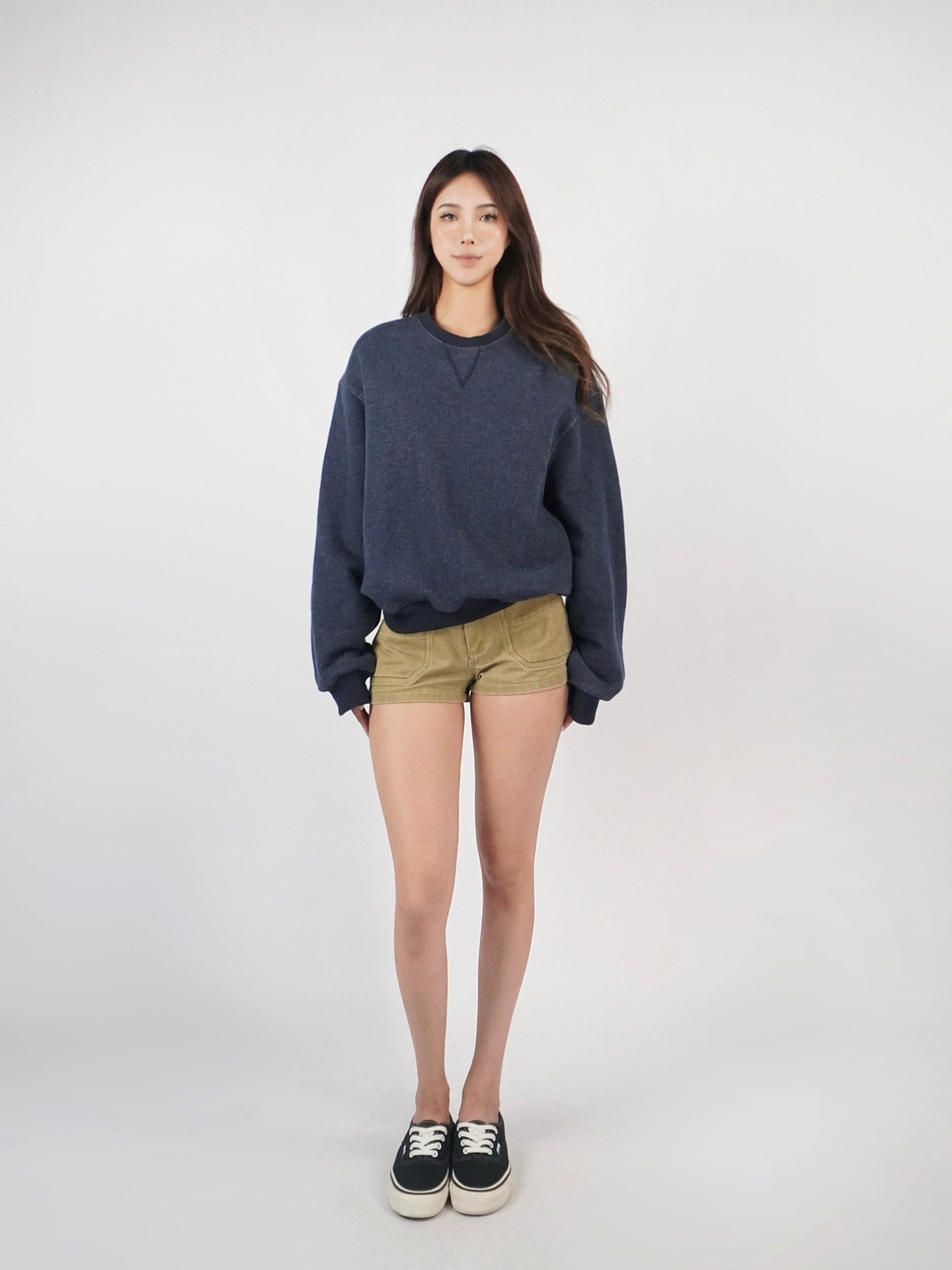 Round Neck Casual Long-Sleeve Sweatshirt Oversized Hoodie Comfort Casual