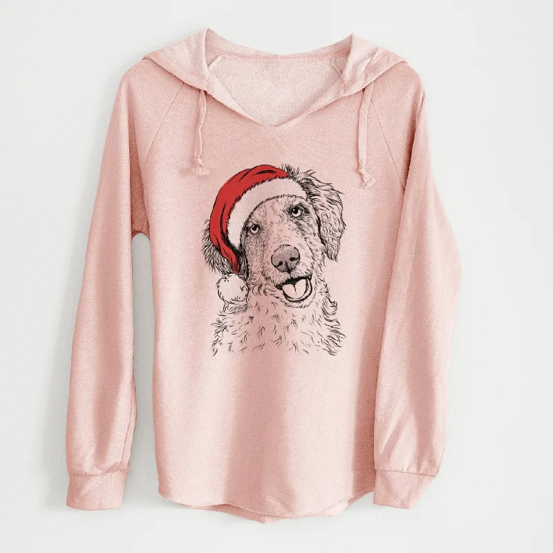 Santa Hoge the Aussiedoodle - Cali Wave Hooded Sweatshirt Hoodie with Ribbed Cuffs Snug Fit Comfort Santa Hoge the Aussiedoodle - Cali Wave Hooded Sweatshirt Hoodie with Ribbed Cuffs Snug Fit Comfort