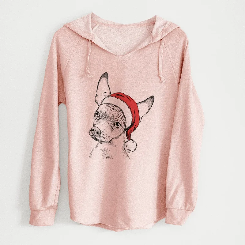 Santa Kahlo the Xoloitzcuintli - Cali Wave Hooded Sweatshirt Hoodie with Drawstring Waist Adjustable Fitted Santa Kahlo the Xoloitzcuintli - Cali Wave Hooded Sweatshirt Hoodie with Drawstring Waist Adjustable Fitted