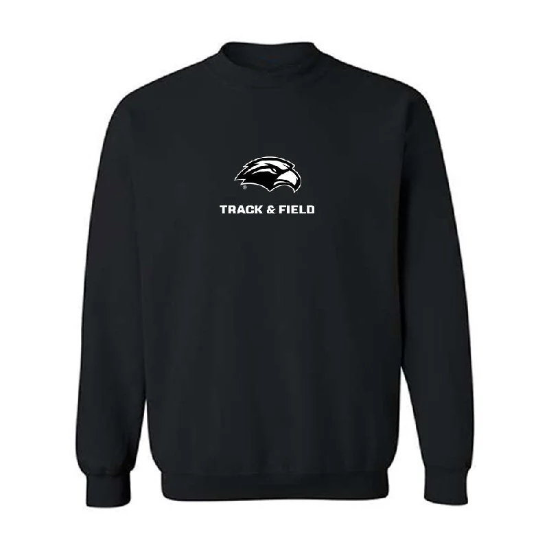 Southern Miss - NCAA Women's Track & Field : Indea Pounds - Crewneck Sweatshirt Hoodie with Belted Waist Structured Tailored Southern Miss - NCAA Women's Track & Field : Indea Pounds - Crewneck Sweatshirt Hoodie with Belted Waist Structured Tailored