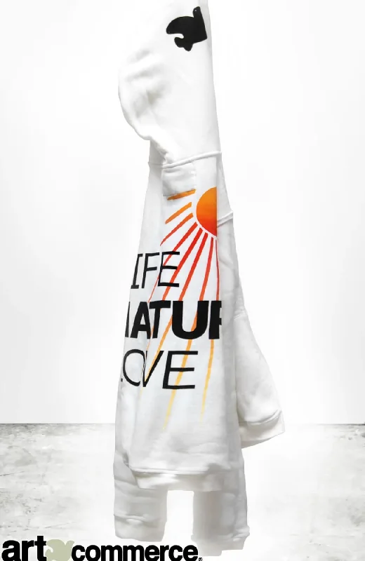 Fluff Zip Hoodie - white out Hoodie with Ribbed Hem Stretchable Secure