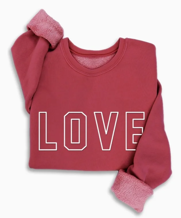 Love Puff Print Mineral Wash Sweatshirt Hoodie with Velcro Closure Adjustable Secure Love Puff Print Mineral Wash Sweatshirt Hoodie with Velcro Closure Adjustable Secure