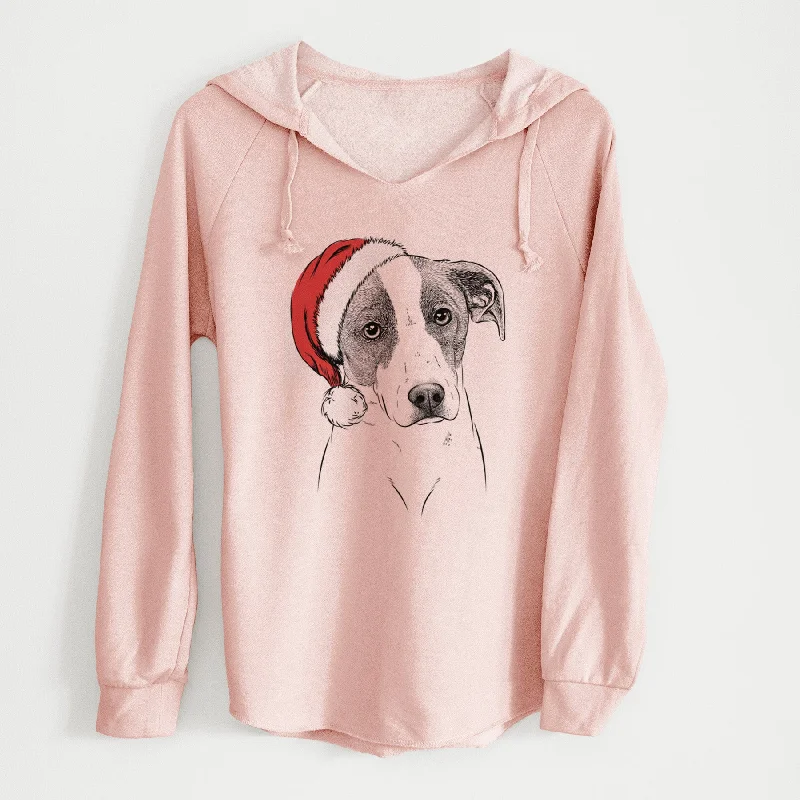 Santa Zephyr the Pointer Mix - Cali Wave Hooded Sweatshirt Hoodie with V-Neck Classic Versatile