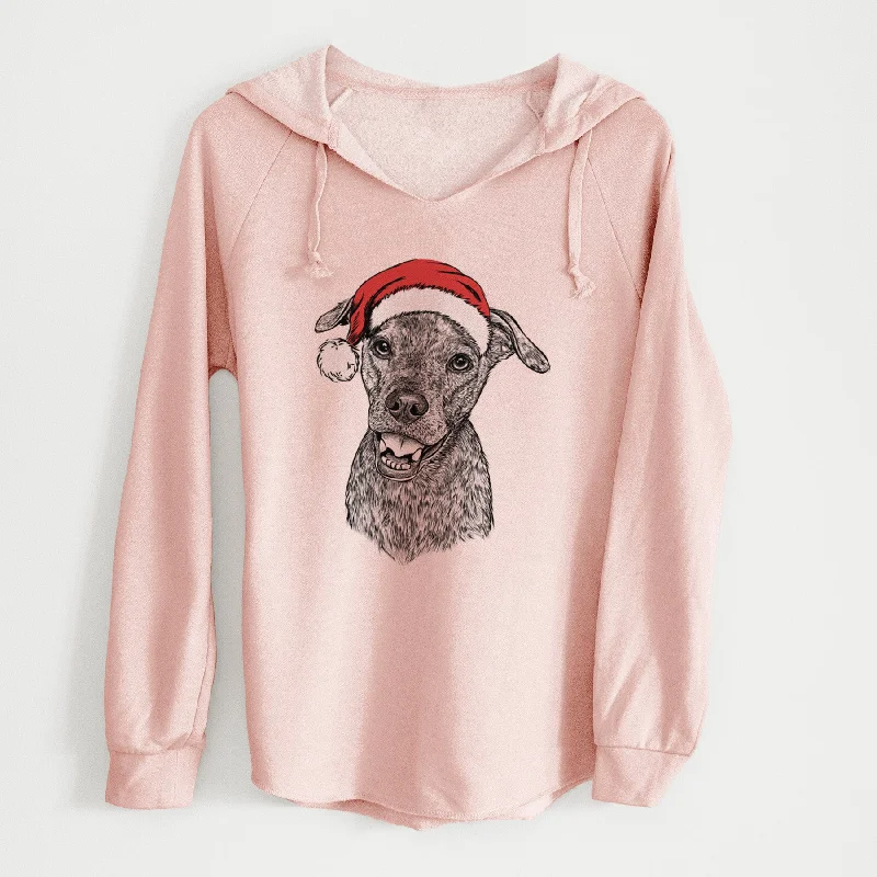 Santa Kirby the Mountain Cur Mix - Cali Wave Hooded Sweatshirt Hoodie with High Neck Warm Protective