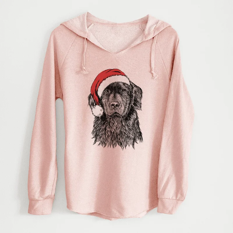 Santa Jinx the Newfoundland - Cali Wave Hooded Sweatshirt Hoodie with Front Slit Layering Stylish
