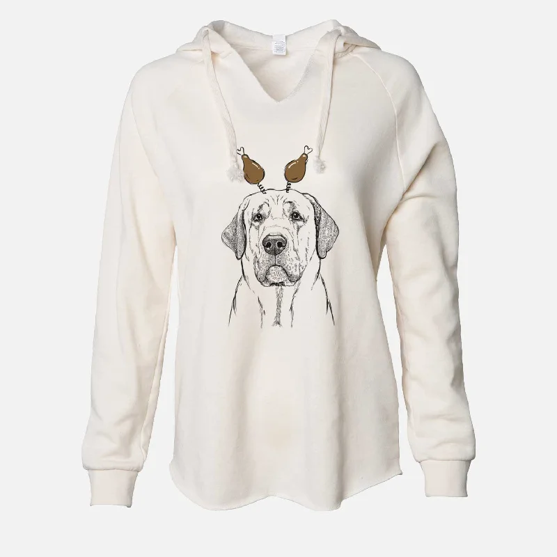 Thanksgiving Beau the Broholmer - Cali Wave Hooded Sweatshirt Hoodie with Fur Luxurious Winter