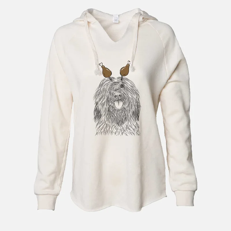 Thanksgiving Bundy the Briard - Cali Wave Hooded Sweatshirt Hoodie with Zipper Placket Modern Functional
