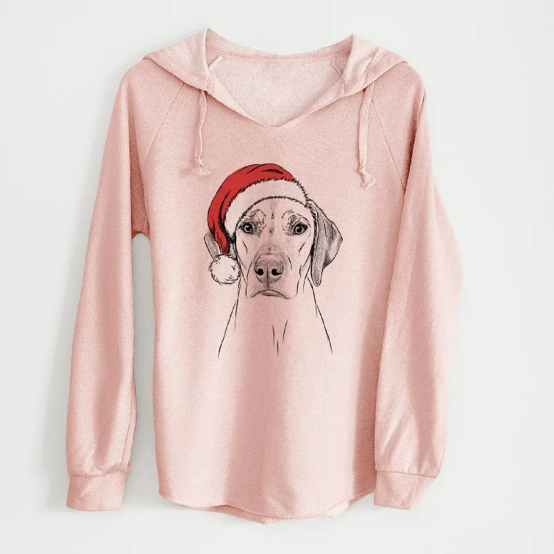Santa Jenga the Rhodesian Ridgeback - Cali Wave Hooded Sweatshirt Hoodie with Hem Drawcord Adjustable Customizable Santa Jenga the Rhodesian Ridgeback - Cali Wave Hooded Sweatshirt Hoodie with Hem Drawcord Adjustable Customizable