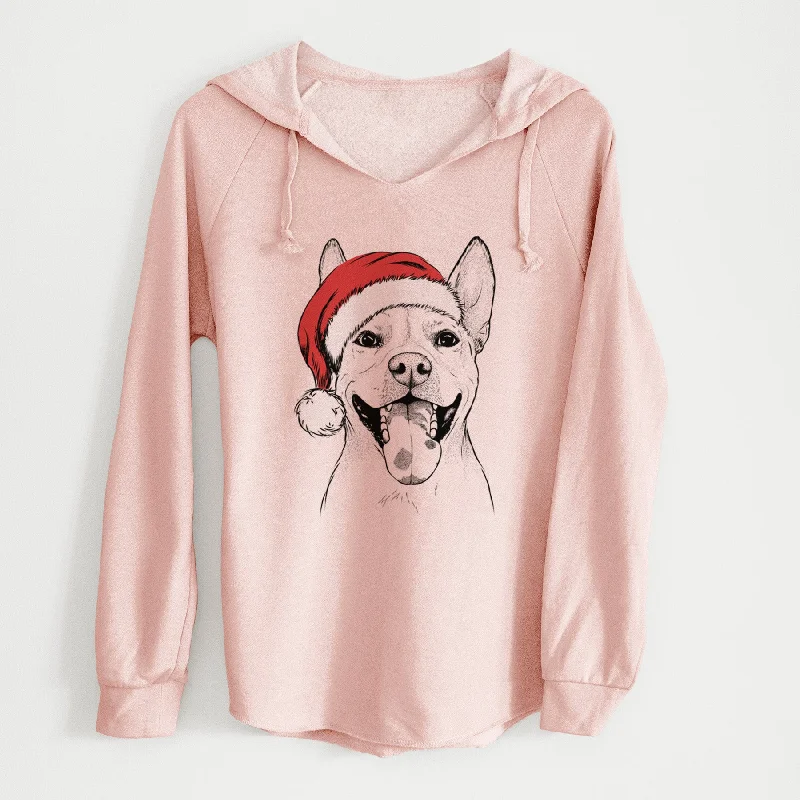 Santa Khaleesi the Carolina Dog - Cali Wave Hooded Sweatshirt Hoodie with Exposed Zipper Edgy Industrial Santa Khaleesi the Carolina Dog - Cali Wave Hooded Sweatshirt Hoodie with Exposed Zipper Edgy Industrial