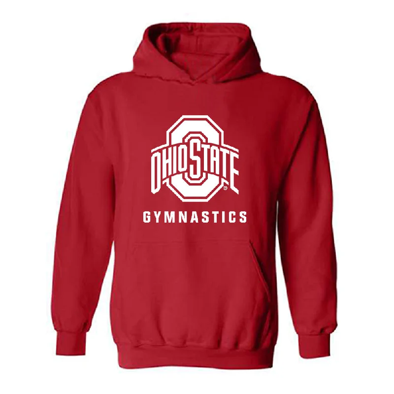 Ohio State - NCAA Women's Gymnastics : Karleigh Reutzel - Classic Shersey Hooded Sweatshirt Hoodie with Hem Applique Textured Unique Ohio State - NCAA Women's Gymnastics : Karleigh Reutzel - Classic Shersey Hooded Sweatshirt Hoodie with Hem Applique Textured Unique