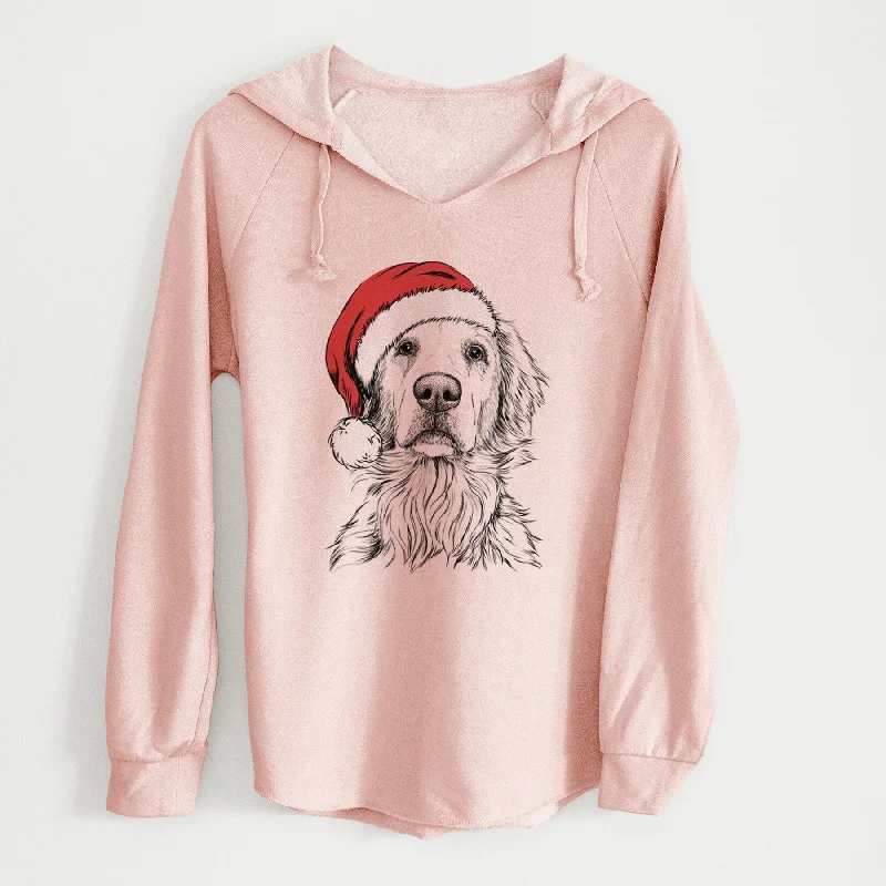 Santa Jake aroni the Golden Retriever - Cali Wave Hooded Sweatshirt Hoodie with Hem Contrast Bold Stylish Santa Jake aroni the Golden Retriever - Cali Wave Hooded Sweatshirt Hoodie with Hem Contrast Bold Stylish