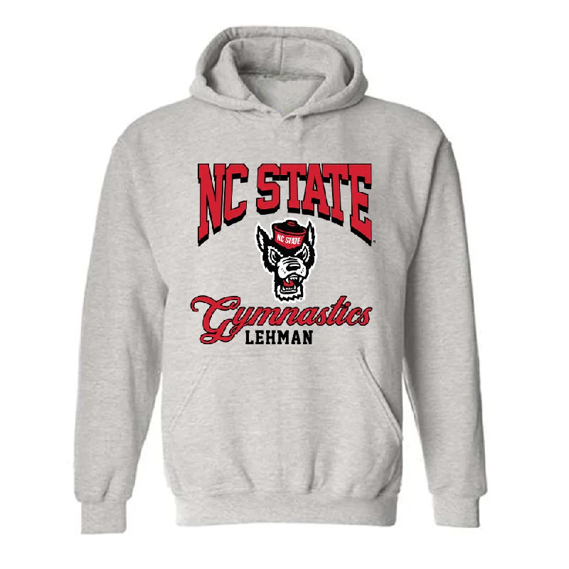 NC State - NCAA Women's Gymnastics : Lucy Lehman - Fashion Shersey Hooded Sweatshirt Hoodie with Patch Decorative Personalized NC State - NCAA Women's Gymnastics : Lucy Lehman - Fashion Shersey Hooded Sweatshirt Hoodie with Patch Decorative Personalized