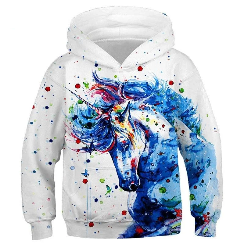 Hoodie Licorne 3D Rainbow Hoodie with Slim Fit Tailored Modern