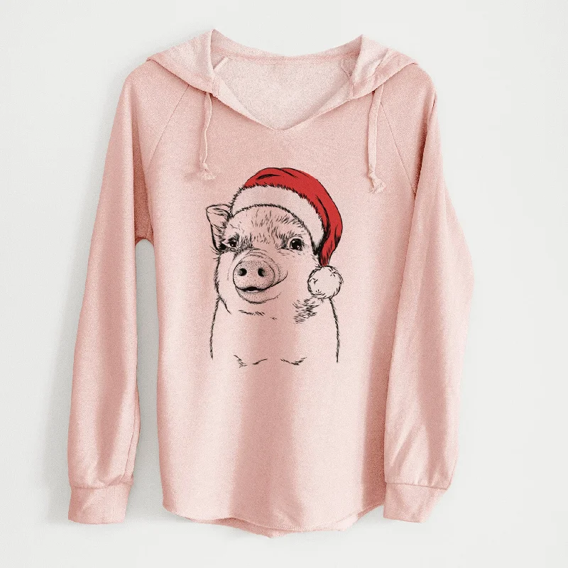 Santa Kevin the Spotted Pig - Cali Wave Hooded Sweatshirt Hoodie with Double Zipper Versatile Adjustable Santa Kevin the Spotted Pig - Cali Wave Hooded Sweatshirt Hoodie with Double Zipper Versatile Adjustable