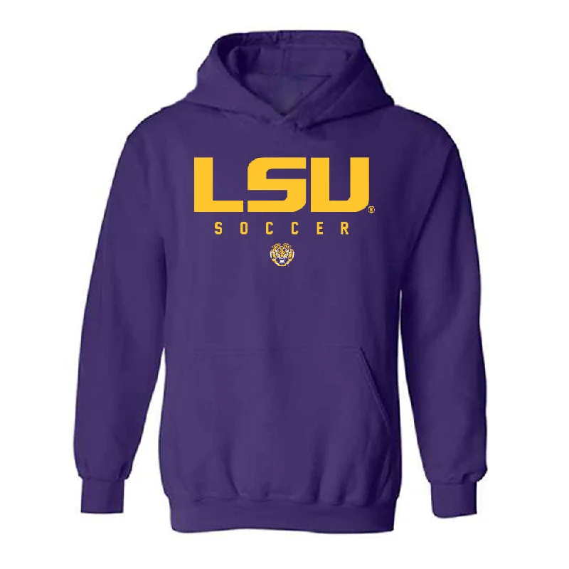 LSU - NCAA Women's Soccer : Ava Amsden - Classic Shersey Hooded Sweatshirt Hoodie with Frayed Bohemian Relaxed LSU - NCAA Women's Soccer : Ava Amsden - Classic Shersey Hooded Sweatshirt Hoodie with Frayed Bohemian Relaxed
