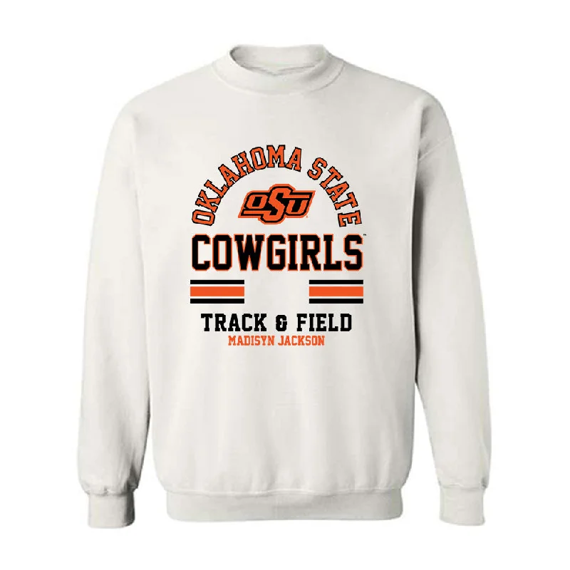 Oklahoma State - NCAA Women's Track & Field : Madisyn Jackson - Classic Fashion Shersey Crewneck Sweatshirt Hoodie Crop Top Short Trendy Oklahoma State - NCAA Women's Track & Field : Madisyn Jackson - Classic Fashion Shersey Crewneck Sweatshirt Hoodie Crop Top Short Trendy