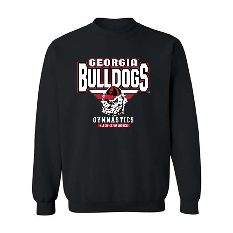 Georgia - NCAA Women's Gymnastics : Alexis Czarrunchick - Classic Fashion Shersey Crewneck Sweatshirt Hoodie with Button Placket Classic Preppy Georgia - NCAA Women's Gymnastics : Alexis Czarrunchick - Classic Fashion Shersey Crewneck Sweatshirt Hoodie with Button Placket Classic Preppy