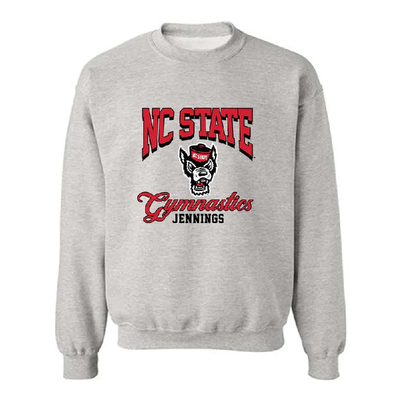 NC State - NCAA Women's Gymnastics : Macy Jennings - Fashion Shersey Crewneck Sweatshirt Hoodie with Hidden Zipper Minimalist Clean NC State - NCAA Women's Gymnastics : Macy Jennings - Fashion Shersey Crewneck Sweatshirt Hoodie with Hidden Zipper Minimalist Clean