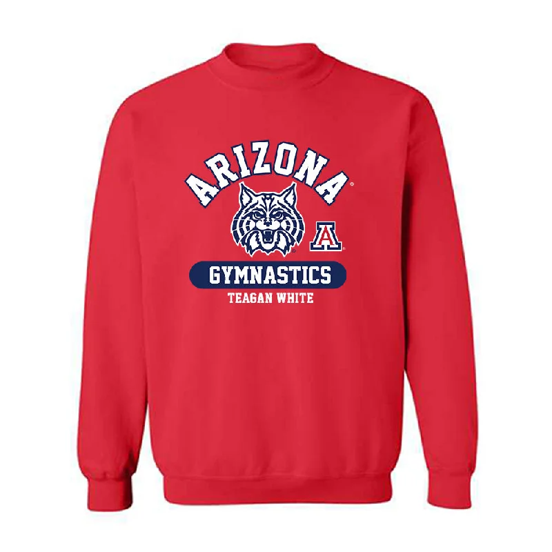 Arizona - NCAA Women's Gymnastics : Teagan White - Classic Fashion Shersey Crewneck Sweatshirt Hoodie with Contrast Stitching Detailed Premium Arizona - NCAA Women's Gymnastics : Teagan White - Classic Fashion Shersey Crewneck Sweatshirt Hoodie with Contrast Stitching Detailed Premium