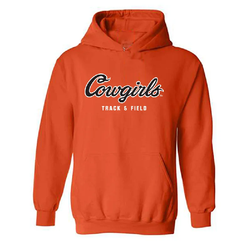 Oklahoma State - NCAA Women's Track & Field : Madisyn Jackson - Classic Shersey Hooded Sweatshirt Hoodie with Hem Contrast Bold Stylish Oklahoma State - NCAA Women's Track & Field : Madisyn Jackson - Classic Shersey Hooded Sweatshirt Hoodie with Hem Contrast Bold Stylish