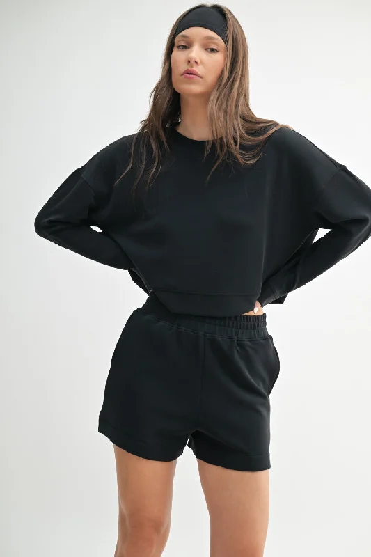 Dropped Shoulder Sweatshirt Hoodie with Puffed Sleeves Voluminous Trendy