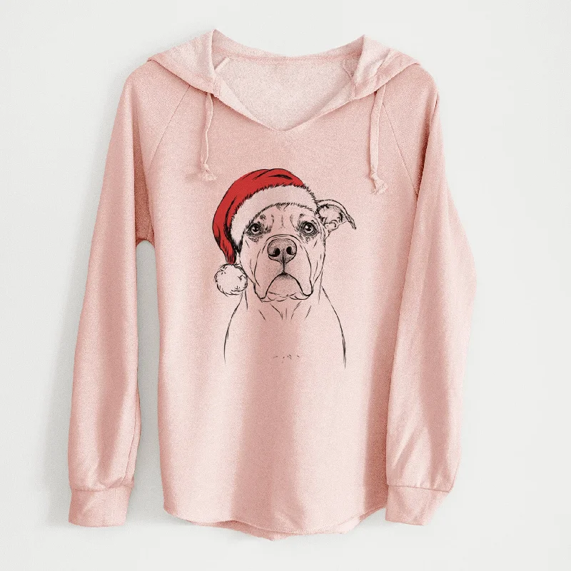 Santa KiaOra the Pitbull Mix - Cali Wave Hooded Sweatshirt Hoodie with Hidden Zipper Minimalist Clean Santa KiaOra the Pitbull Mix - Cali Wave Hooded Sweatshirt Hoodie with Hidden Zipper Minimalist Clean