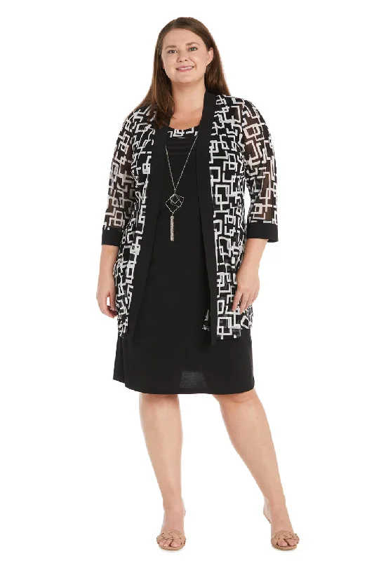 R&M Richards 9693W Plus Size Two Piece Short Print Jacket Dress Ribbed Jacket Pleated Jacket Ruffled Jacket R&M Richards 9693W Plus Size Two Piece Short Print Jacket Dress Ribbed Jacket Pleated Jacket Ruffled Jacket
