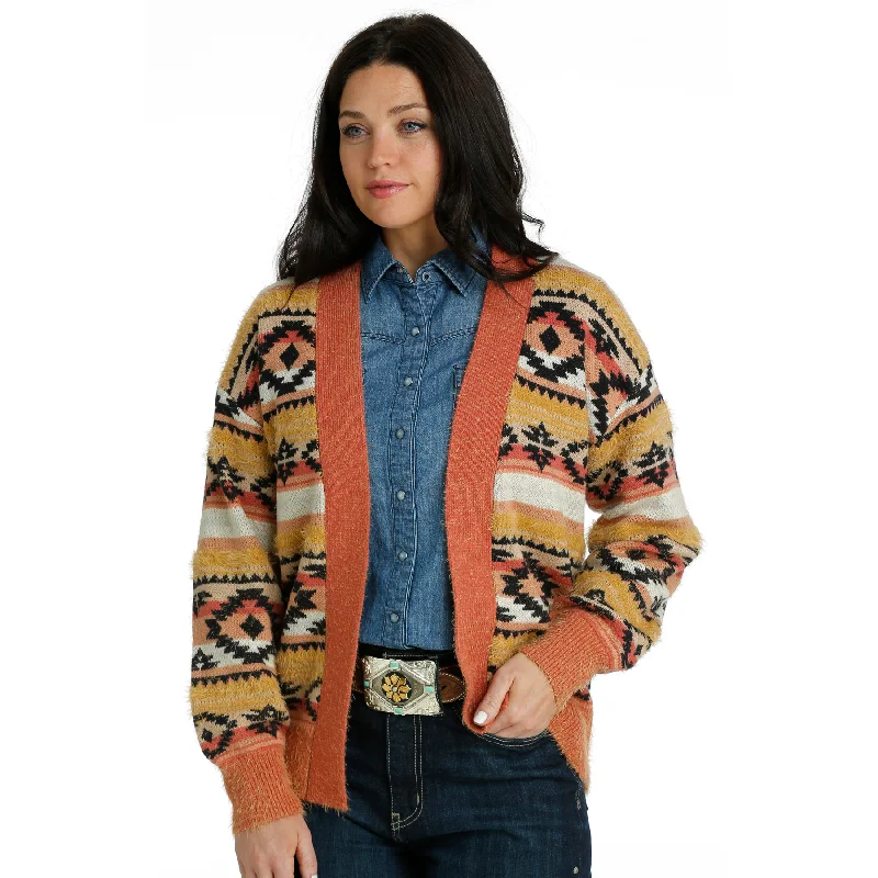 Cinch Ladies Multicolor Aztec Print Knitted Cardigan CWK7411002 Embroidered Appliqued Beaded