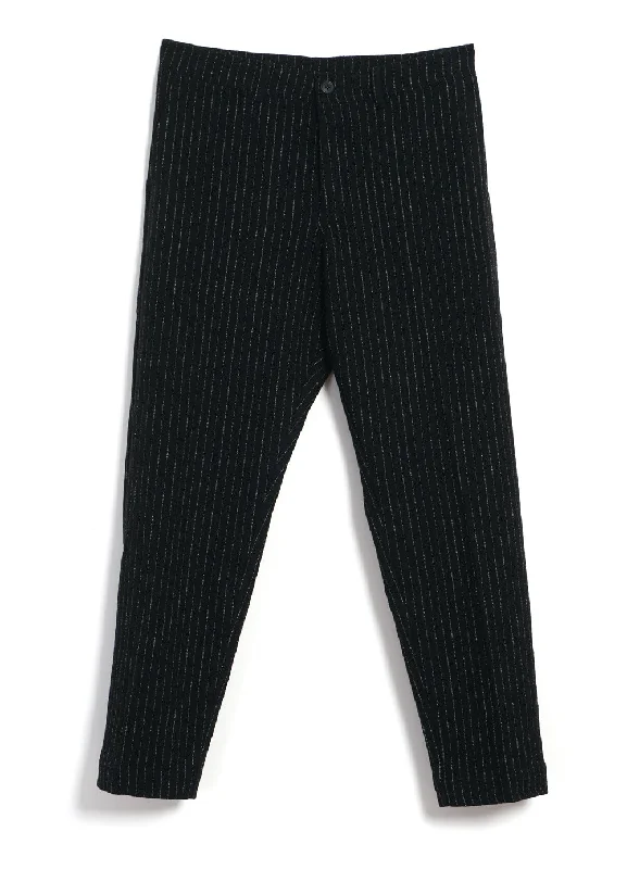 TYGE | Wide Cut Cropped Trousers | Big Pin Black Trousers Chinos Classic
