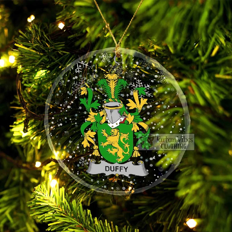 Duffy Irish Clan Christmas Glass Ornament with Coat of Arms Square Neck One-Shoulder Off-the-Shoulder Duffy Irish Clan Christmas Glass Ornament with Coat of Arms Square Neck One-Shoulder Off-the-Shoulder